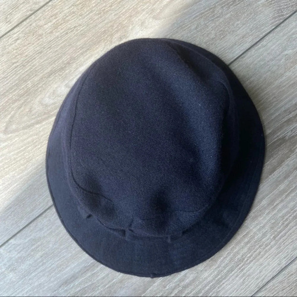 Navy Blue  Wool Blend Buckle Hat - Picture 7 of 15